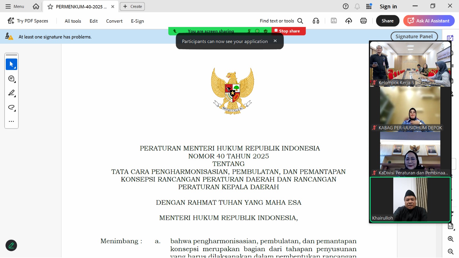 Perkuat Produk Hukum Daerah, Kemenkum Jabar Gelar Harmonisasi Bersama Komisi A DPRD Depok